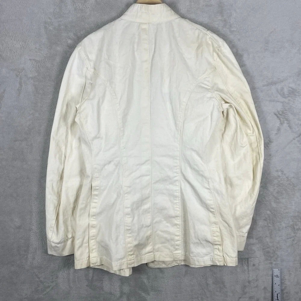 True Vtg 30s 40s Sanforized White Cotton Twill Chore Uniform Jacket Portlite